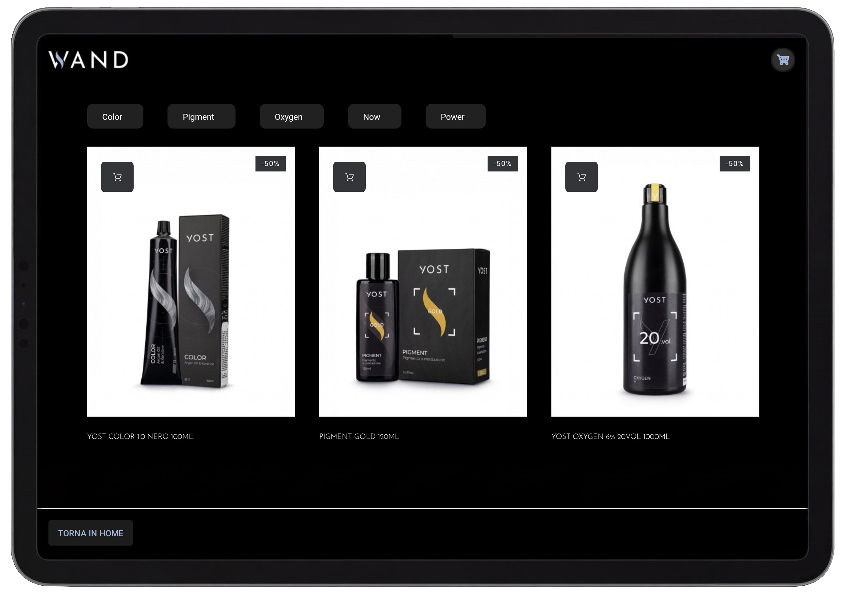 WAND — schermata Shop privato